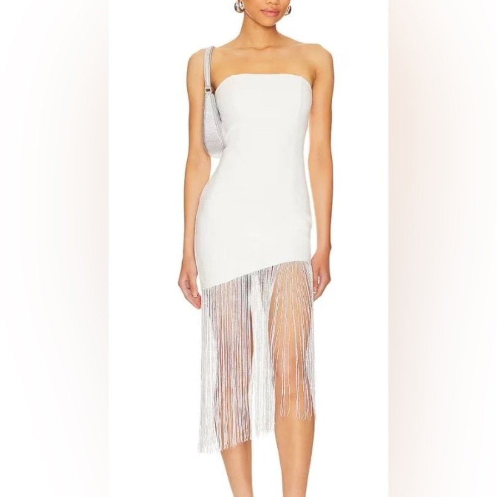 Superdown Cleo Strapless Dress in White